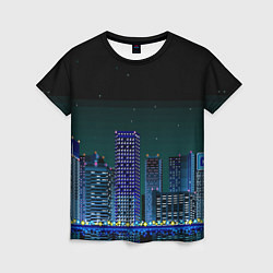 Женская футболка Пиксельный ретро город