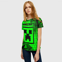 Футболка женская MINECRAFT - Зеленый Крипер, цвет: 3D-принт — фото 2