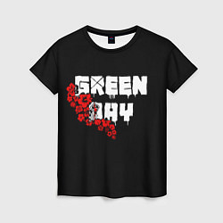 Женская футболка Green day Цветы