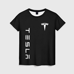 Женская футболка Tesla Тесла логотип и надпись
