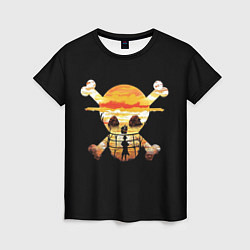 Футболка женская One Piece череп, цвет: 3D-принт