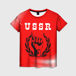 Футболка женская USSR - КУЛАК Космос, цвет: 3D-принт