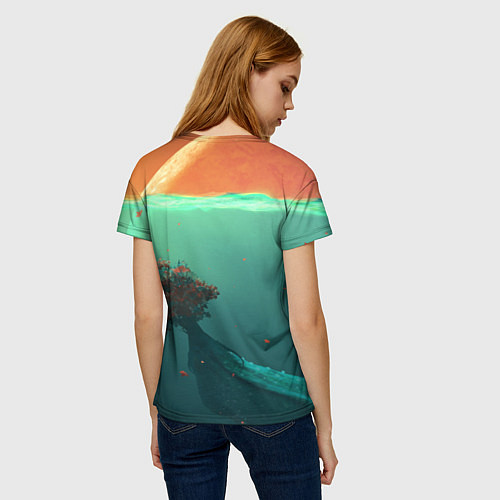 Женская футболка Кит - Freedom and peace / 3D-принт – фото 4
