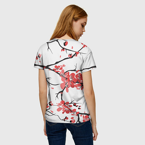 Женская футболка Распустившиеся цветы / 3D-принт – фото 4