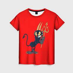 Женская футболка Дьявол персонаж Cuphead