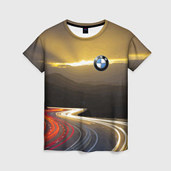 Футболка женская BMW Night route, цвет: 3D-принт