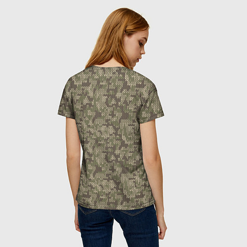 Женская футболка Вязаный Лесной Камуфляж / 3D-принт – фото 4