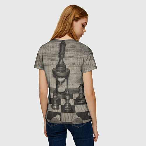 Женская футболка Старинные шахматы / 3D-принт – фото 4