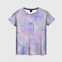 Женская футболка Морские коньки и медузы