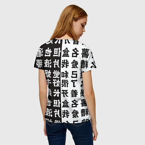 Женская футболка Шинобу Кочо и иероглифы Клинок рассекающий демонов / 3D-принт – фото 4