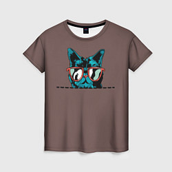 Женская футболка Стильный кот в очках