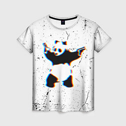 Женская футболка Banksy Panda with guns Бэнкси