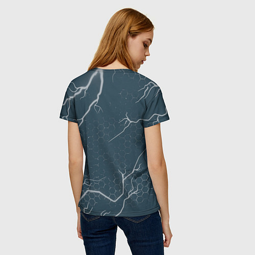 Женская футболка MERCEDES - ЗВЕЗДА Молнии / 3D-принт – фото 4