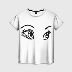 Женская футболка Милые глаза Красивый взгляд