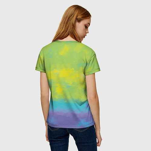 Женская футболка Лиса фенек среди цветов / 3D-принт – фото 4