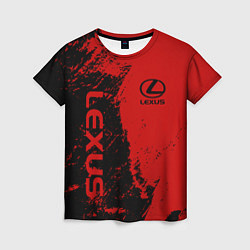 Женская футболка Lexus Лексус Черно красный