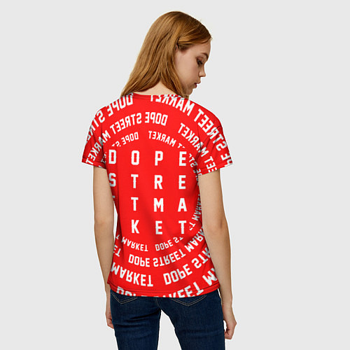 Женская футболка Счастливый Смайлик Red Dope Street Market / 3D-принт – фото 4