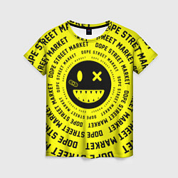 Женская футболка Счастливый Смайлик Yellow Dope Street Market