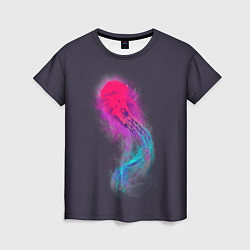 Женская футболка Медуза Градиент Неон