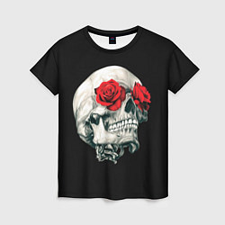 Женская футболка Череп Розы