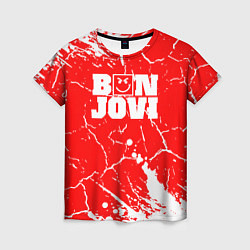 Женская футболка Bon jovi Трещины