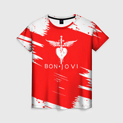 Женская футболка Bon jovi