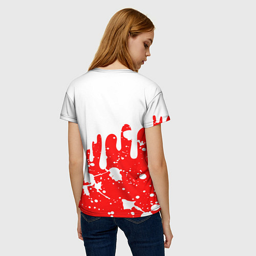 Женская футболка BLOODBORNE брызги / 3D-принт – фото 4