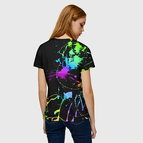 Женская футболка Neon vanguard fashion pattern / 3D-принт – фото 4