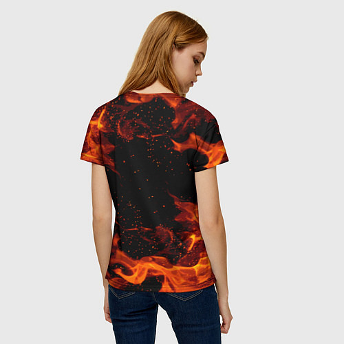 Женская футболка NIRVANA огонь / 3D-принт – фото 4