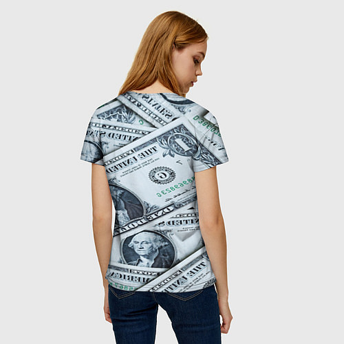 Женская футболка Доллары с Вашингтоном / 3D-принт – фото 4