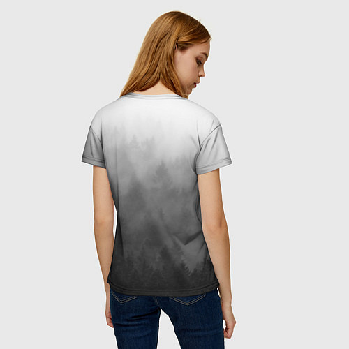 Женская футболка Темный лес - туман / 3D-принт – фото 4