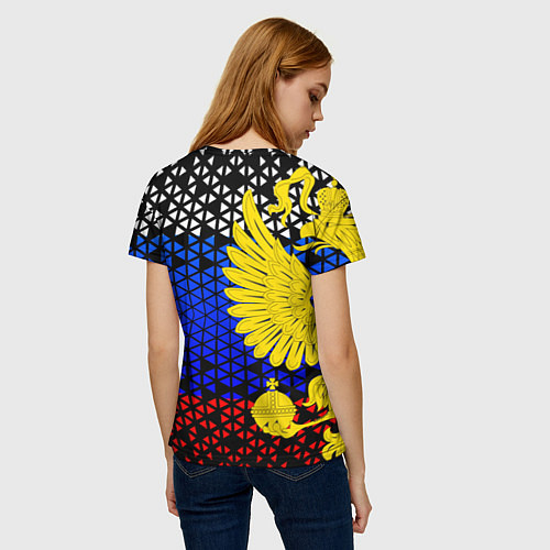 Женская футболка Герб флаг россии / 3D-принт – фото 4
