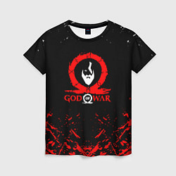 Женская футболка God of War Ragnarok герой лого