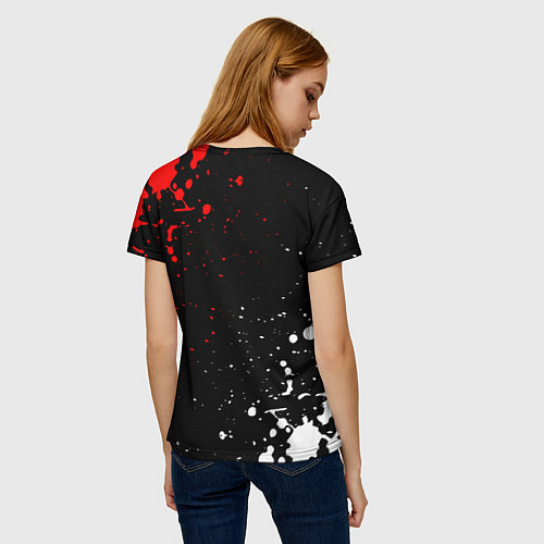 Женская футболка Disturbed брызги красок / 3D-принт – фото 4