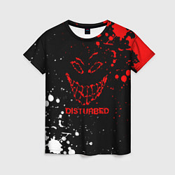 Женская футболка Disturbed брызги красок