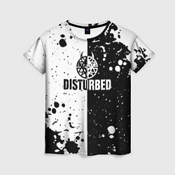 Женская футболка Disturbed черное белое