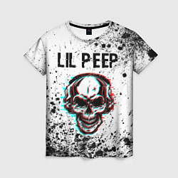 Женская футболка Lil Peep ЧЕРЕП Краска