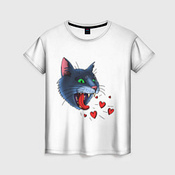Женская футболка Cat love meow