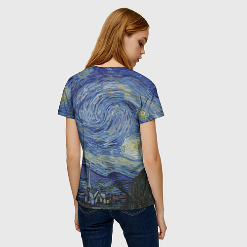 Женская футболка Звездная ночь Ван Гога / 3D-принт – фото 4
