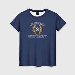 Женская футболка Michigan University, дизайн в стиле американского