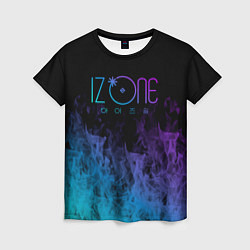 Женская футболка Izone neon огонь