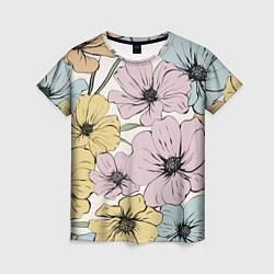 Женская футболка Цветы Винтажный Букет