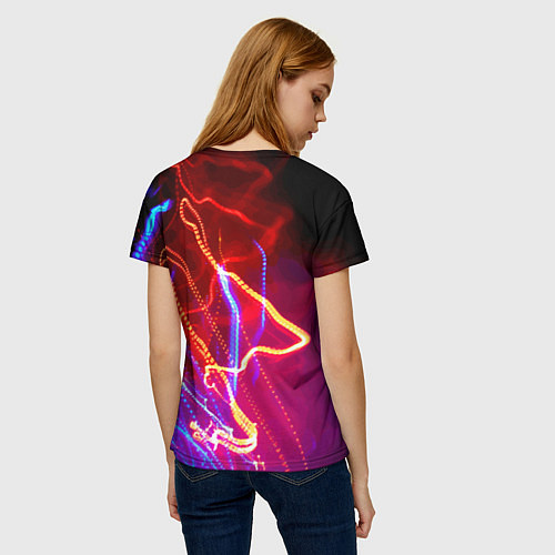 Женская футболка Neon vanguard pattern Lighting / 3D-принт – фото 4