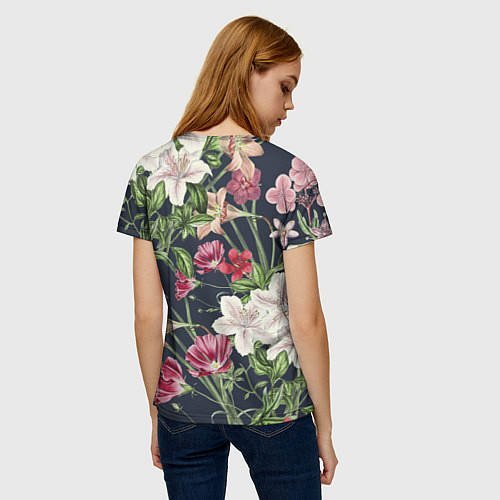 Женская футболка Цветы Розовые / 3D-принт – фото 4