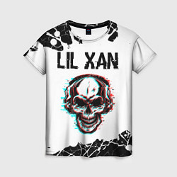 Футболка женская Lil Xan ЧЕРЕП Краска, цвет: 3D-принт