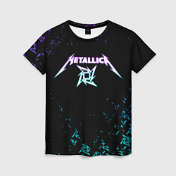 Женская футболка Metallica металлика neon