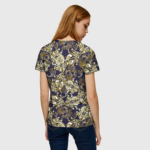 Женская футболка Узоры и листья / 3D-принт – фото 4