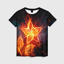 Женская футболка Flower Neon Fashion 2035 Flame