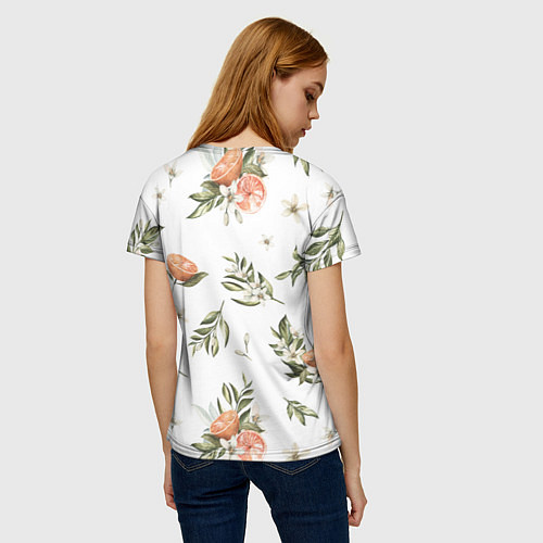 Женская футболка Цветы Цитрусовых Мандарин / 3D-принт – фото 4