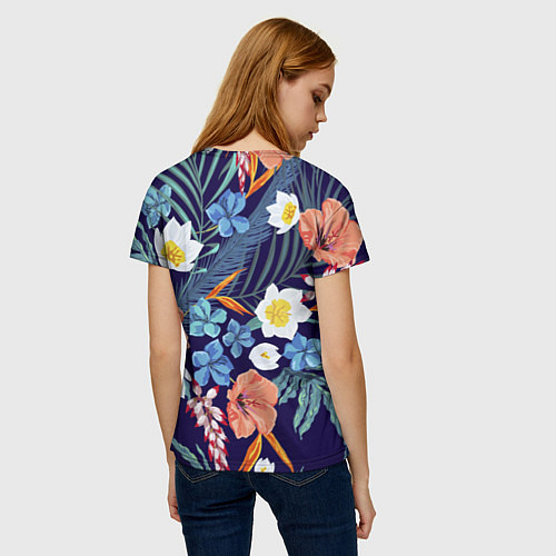 Женская футболка Цветы Экзотические / 3D-принт – фото 4